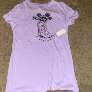 purple cowgirl boot shirt